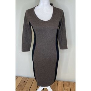 PLY CASHMERE Knee Length Long Sleeve Dress Small